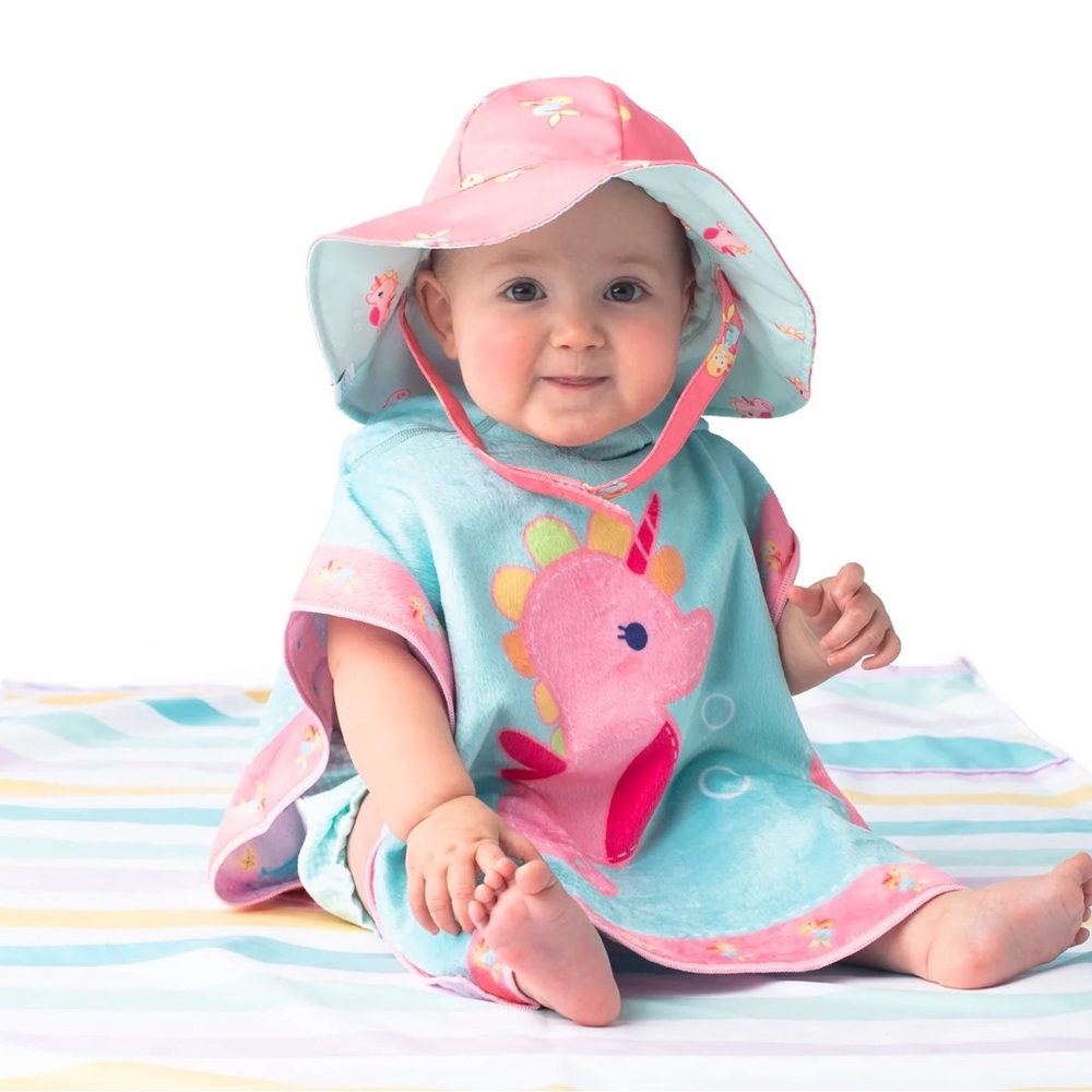 NEW FlapJackKids Kids Patterned Sun Hat Mermaid & Starfish size small